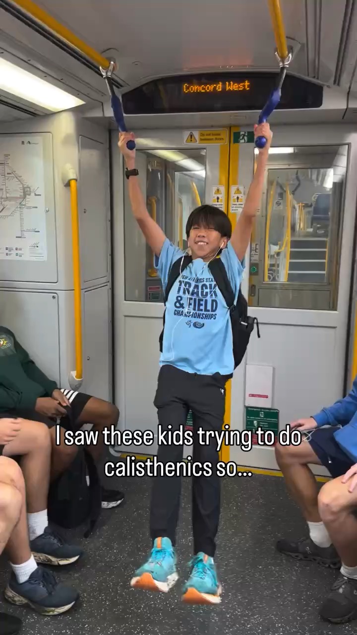 Mogged the kids on the bus