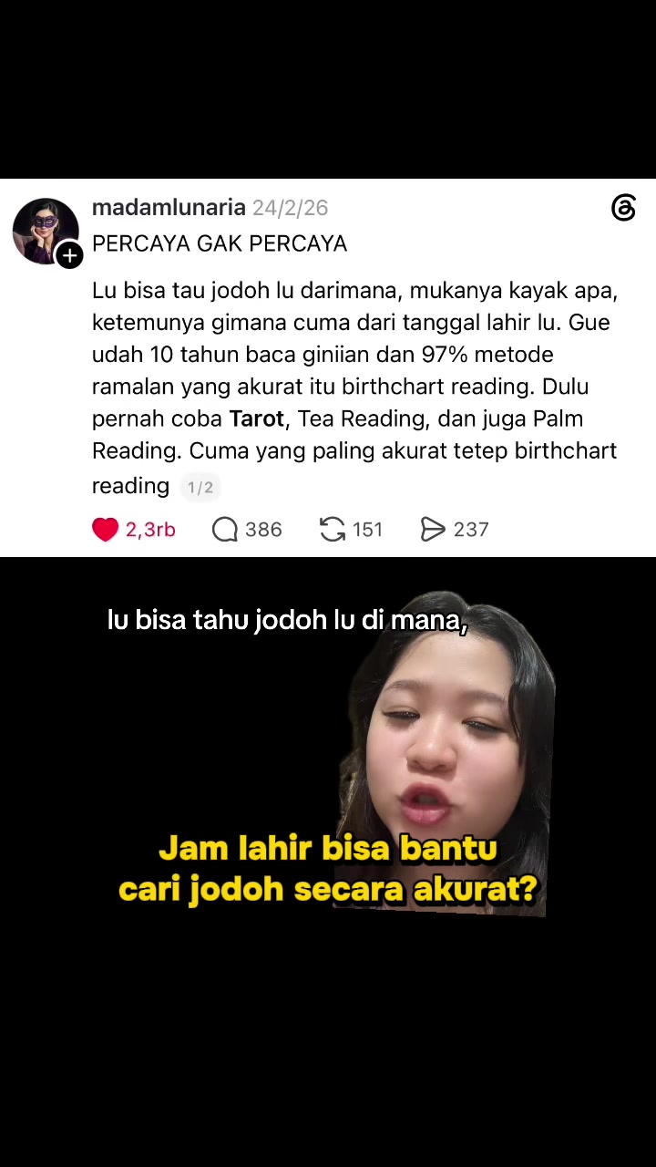 Birth chart reading ini beda dari yg lain karena perlu tau jam lahir & terbukti beberapa orang menyatakan ini akurat...