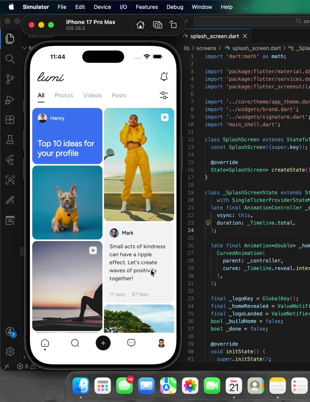 This Social Media App Looks INSANE 😍 #flutter #coding #programming