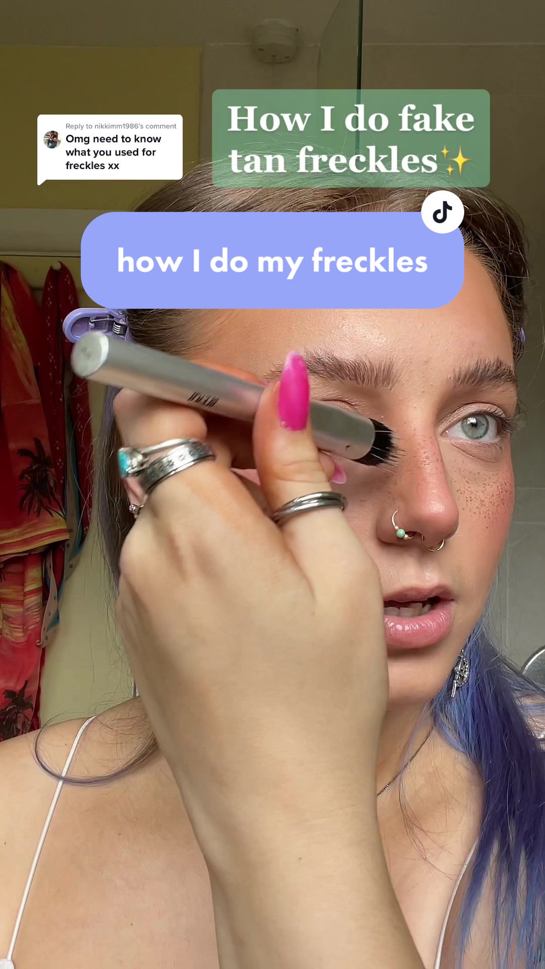 Replying to @nikkimm1986 hope this helps 💖 #faketanfreckles #frecklestutorial #thriftedfashion #secondhandfashion