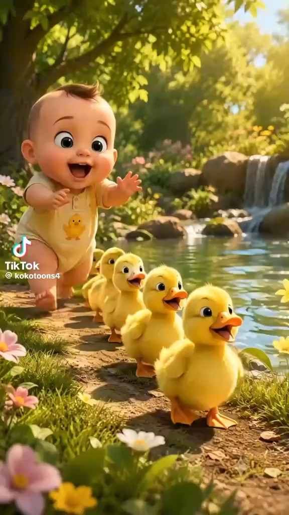 Duck copy the baby