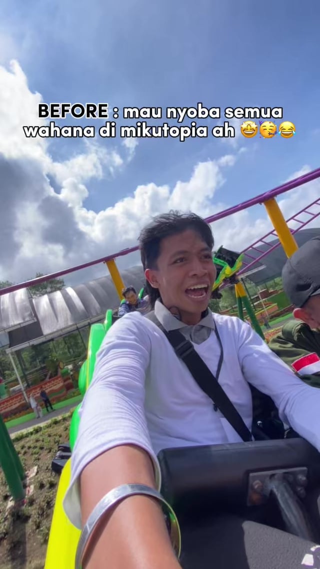Seruu 🤣, mau nyoba lagi, meskipun sampe mual 😭 📍Mikutopia, batu malang Ada 20 lebih wahana, yang di cobain nggak s...