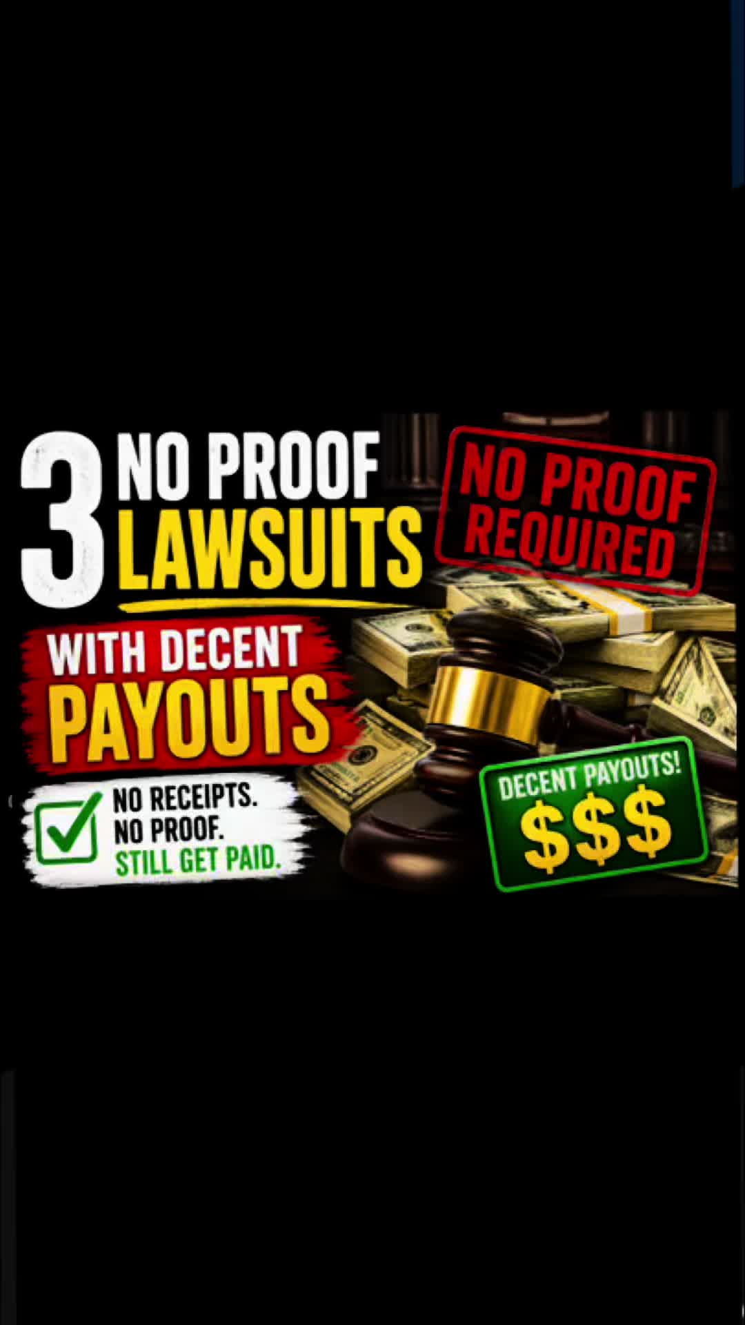 Let’s hold those companies responsible and get the money they owe us! #settlement #lawsuit #noproofneeded #easymoneya...