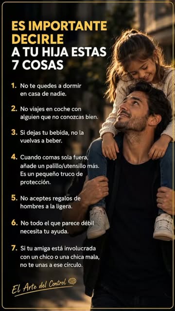 ES IMPORTANTE DECIRLE A TU HIJA ESTAS 7 COSAS 1. No te quedes a dormir en casa de nadie. Enséñale que poner límites y...