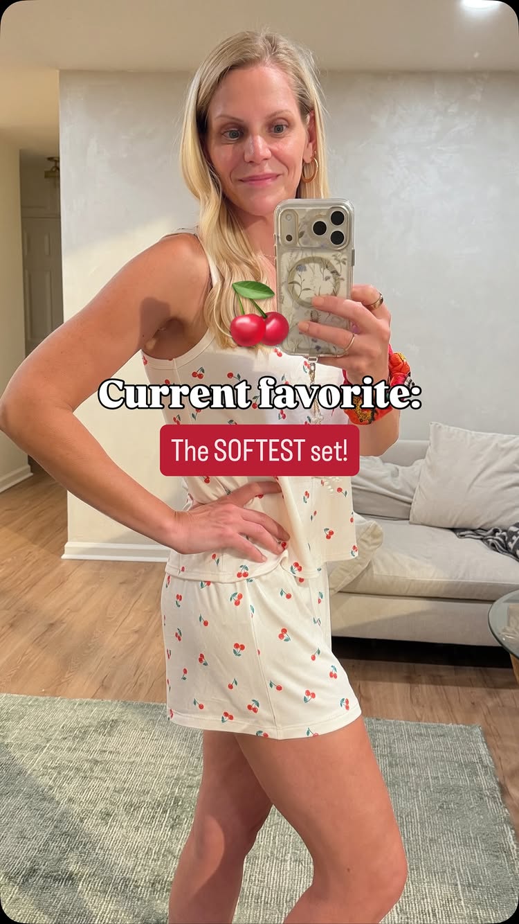 I have a feeling this cherry lounge set is going to be on repeat. 🍒🤍 I honestly wasn’t expecting to love it as much...