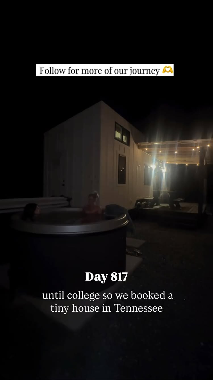 Day 817 until college 🤍 This weekend Gabby and I stayed in the cutest tiny house in Walland, Tennessee called The Li...