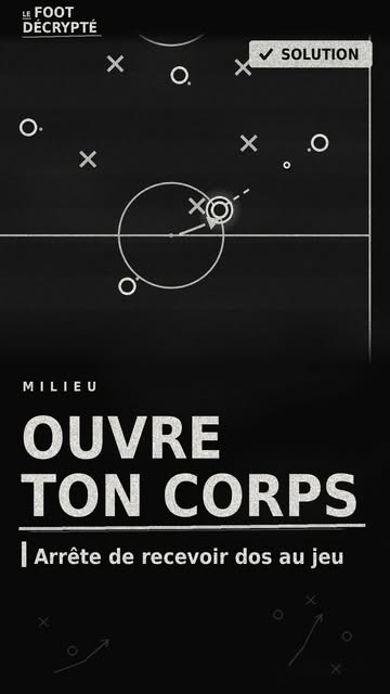 Milieu de terrain : arrête de recevoir dos au jeu. Regarde avant, ouvre ton corps et joue vers l’avant ⚽ Tu joues à q...