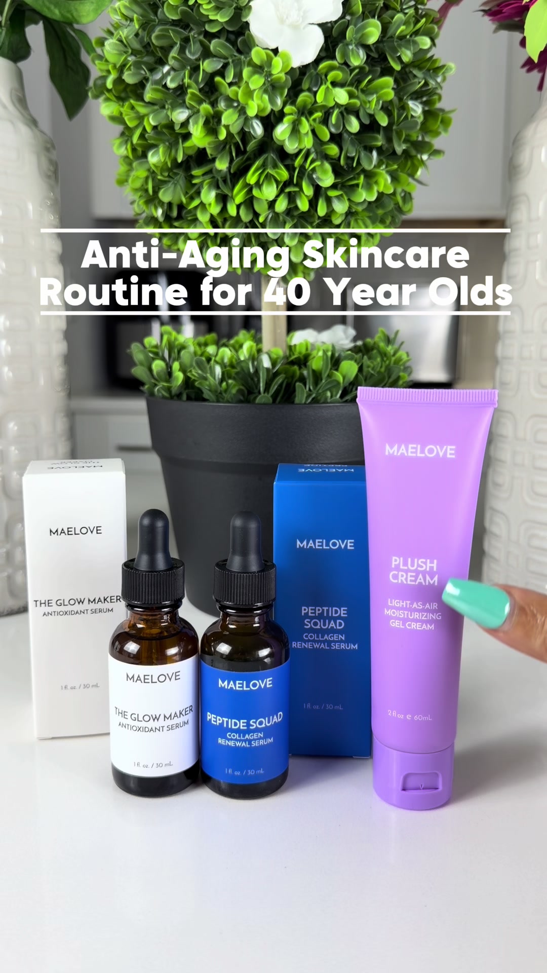 Paid partnership with @Maelove. A simple anti-aging skincare routine for 40 year olds focused on brighter, healthier-...