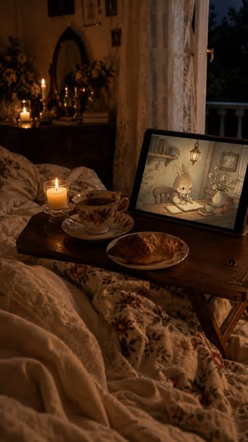 Candlelight, a warm cup of tea, an old cartoon playing softly… I think this is my kind of happiness. 🌙🤍 Would you s...