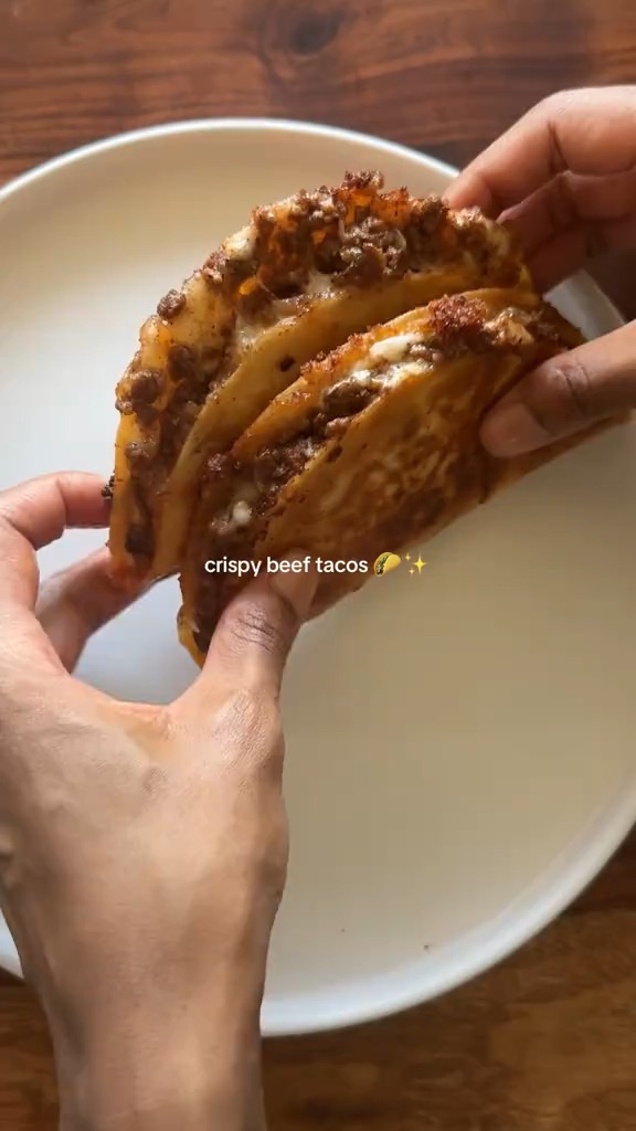 Crispy Beef Tacos Mukbang 🌮