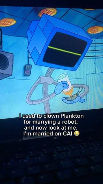 I used to clown Plankton for marrying a robot… now look at me, I’m literally married on CAI 😭💀#fypシ❤️💞❤️ #fyp