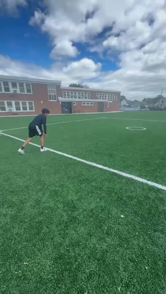 Running and playing football to stay in shape