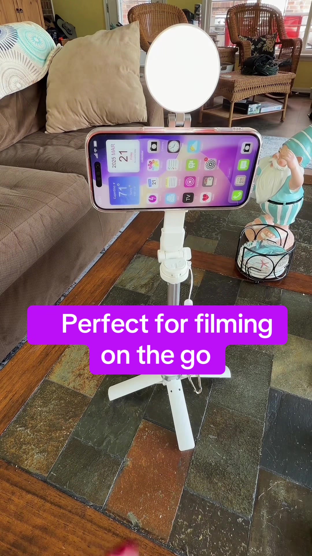 This little tripod does WAY more than I expected! 😍 Compact, adjustable and so many ways to position your phone for...