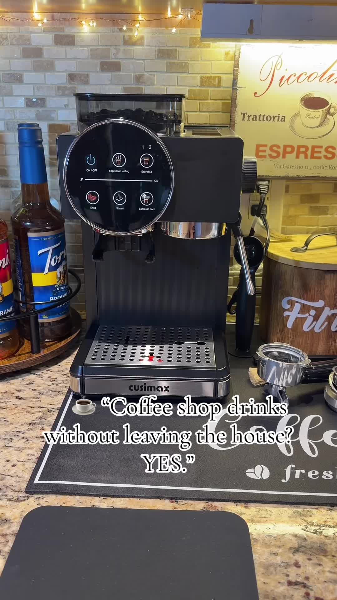 Bring the coffee shop home ☕ This 4-in-1 espresso machine lets you make rich espresso, creamy lattes, cappuccinos, an...