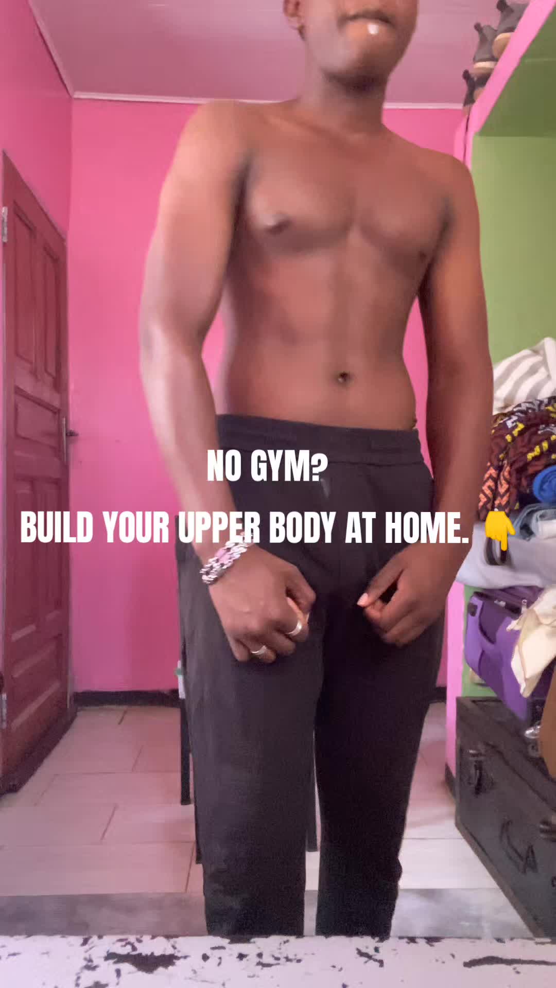 No gym? No problem. 💪 Try these 3 upper-body moves at home: 🔥 Chair Tricep Dips — 3 × 10–15 🔥 Backpack Bicep Curls...
