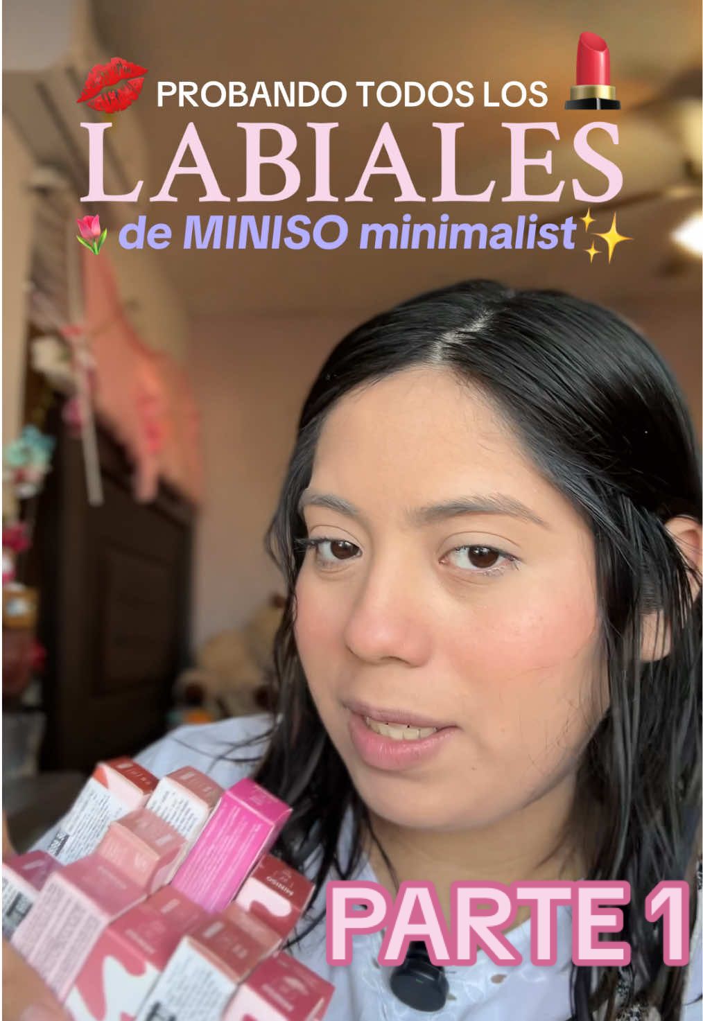 Probando TODA la COLECCIÓN de @MINISO 😍💘 . . #creatorsearchinsights #maquillajeviral #labiales #glossylips #colecci...