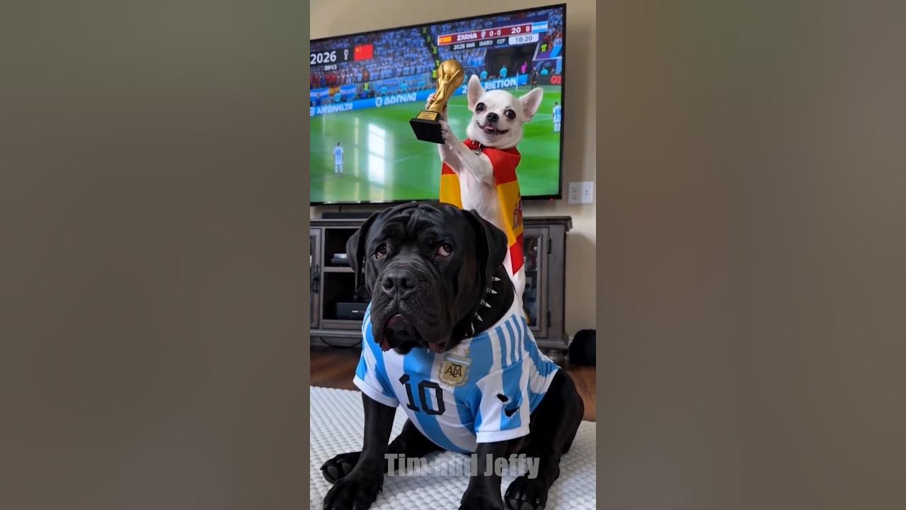 Chihuahua Reacts to Spain vs Argentina World Cup 2026 🇪🇸 😂 Jeffy the funny chihuahua nervously watches Spain face...