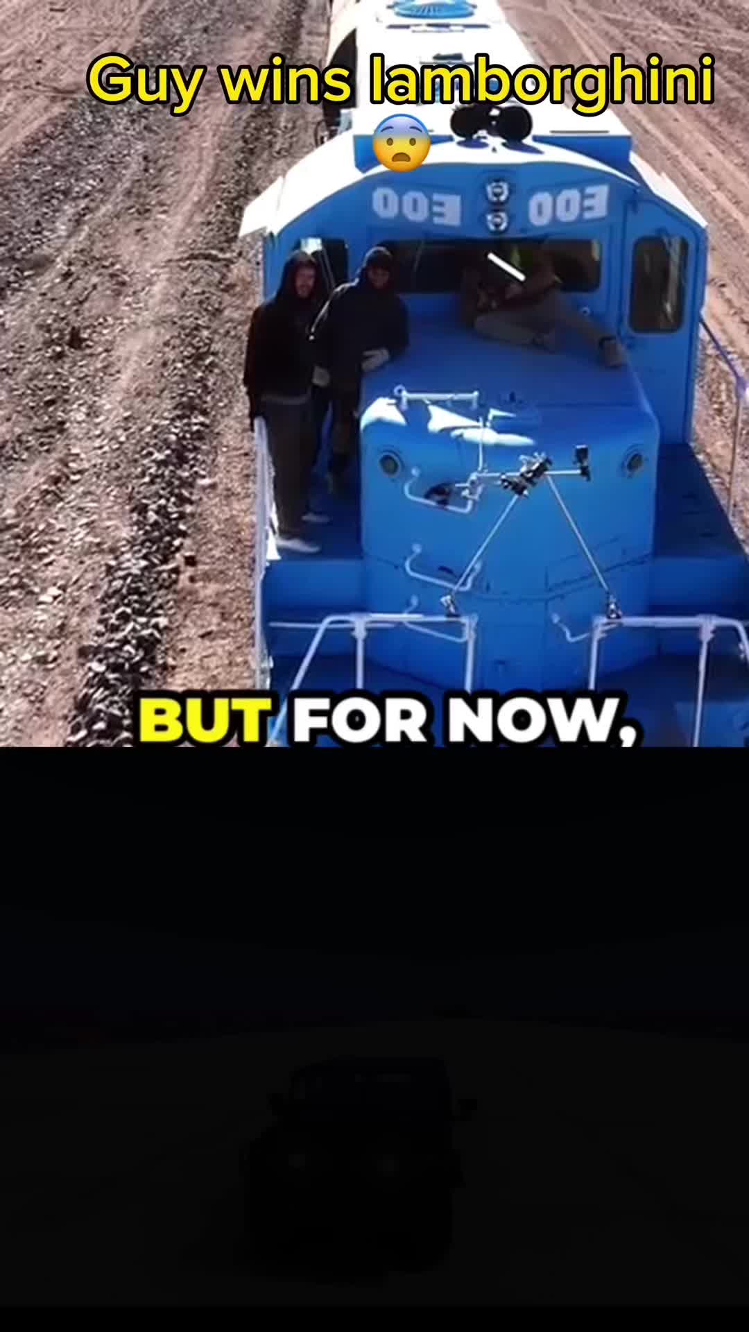 He won a lamborghini😨😳#mrbeast #mrbeastchallenge #lambo #lamborghini #train