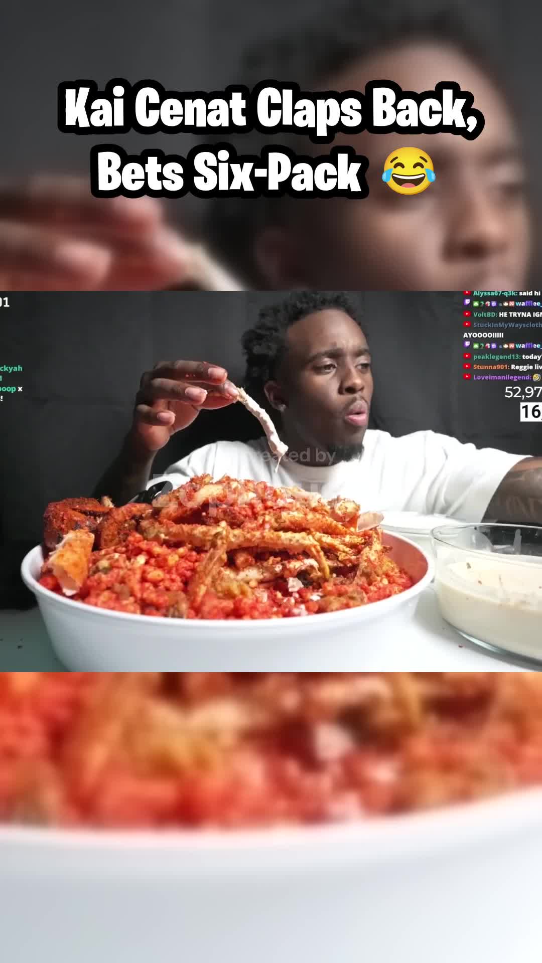 Why they gotta the bug kc3 like that😭😭#kaicenat #kai #muk #mukbang #food