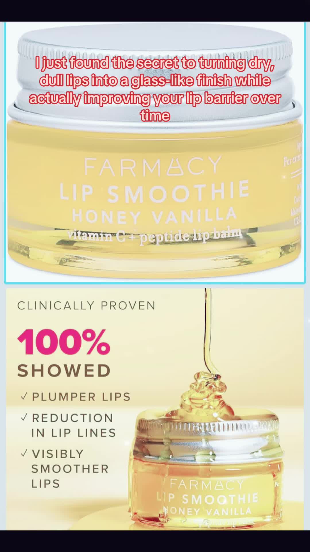 Infused with peptides and vitamin C, the Farmacy Lip Smoothie is a clinical-grade balm designed to visibly plump, smo...