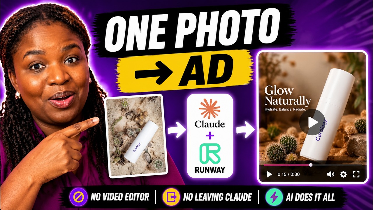 How I generate product videos using Claude and RunwayML Turn a single product photo into a finished 30-second AI ad —...