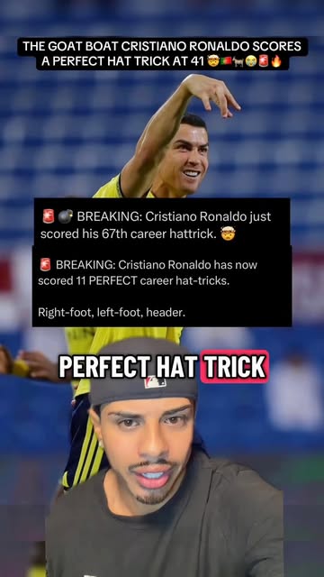 THE GOAT BOAT CRISTIANO RONALDO SCORES A PERFECT HAT TRICK AT 41 🤯🇵🇹🐐😭🚨🔥 Ronaldo hat trick today Ronaldo goal...