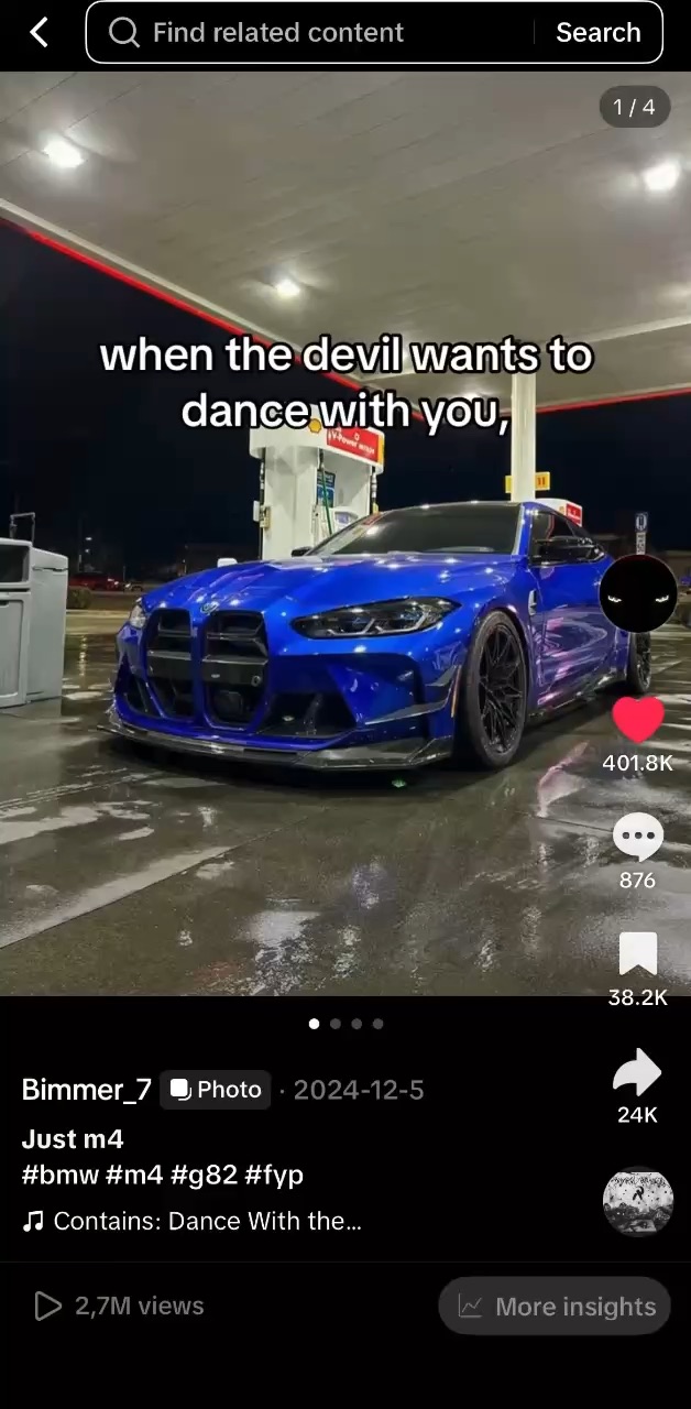 Bmw m4 crash with trending song