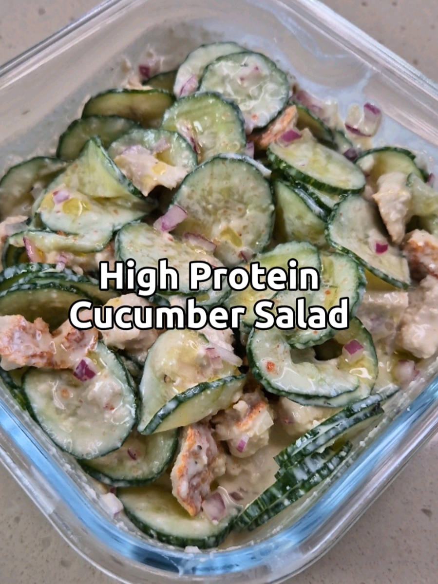 Ingredients - 1 medium cucumber finely sliced - half a small red onion (diced) - 160g low fat greek yoghurt - garlic...