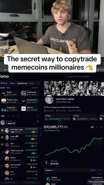This fomo secret copytrade method is secretly printing 💰 #crypto #copytrade #memecoin #makemoneyfromhome