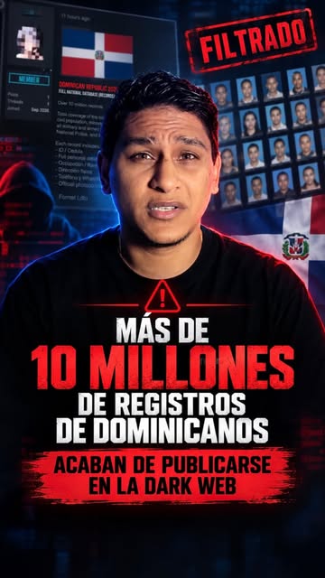 REPÚBLICA DOMINICANA ACABA DE SER VÍCTIMA DE OTRA BRECHA DE DATOS. Un usuario en la Dark Web acaba de publicar que ti...
