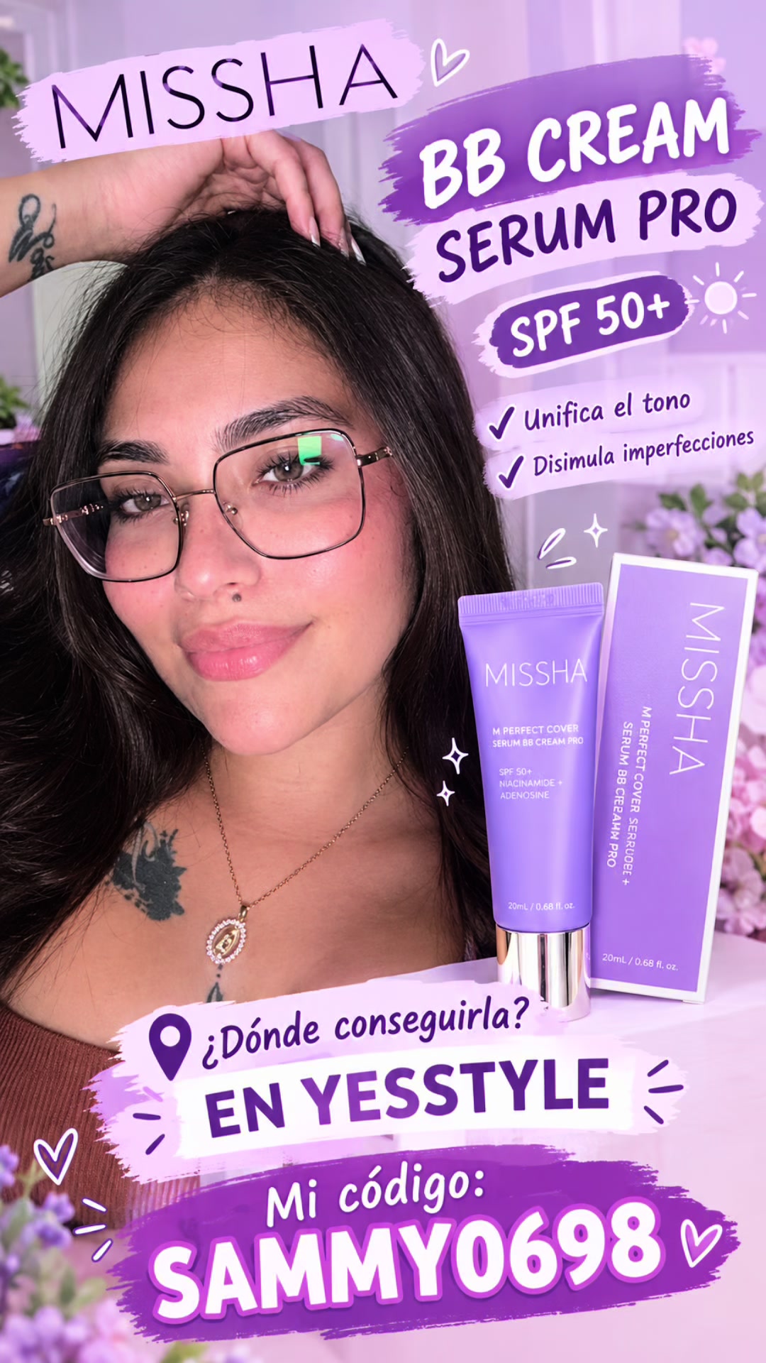 ✨ Probando la BB Cream de MISSHA 💜 La pueden conseguir en YesStyle usando mi código de descuento SAMMY0698 🛍️ ¿La p...