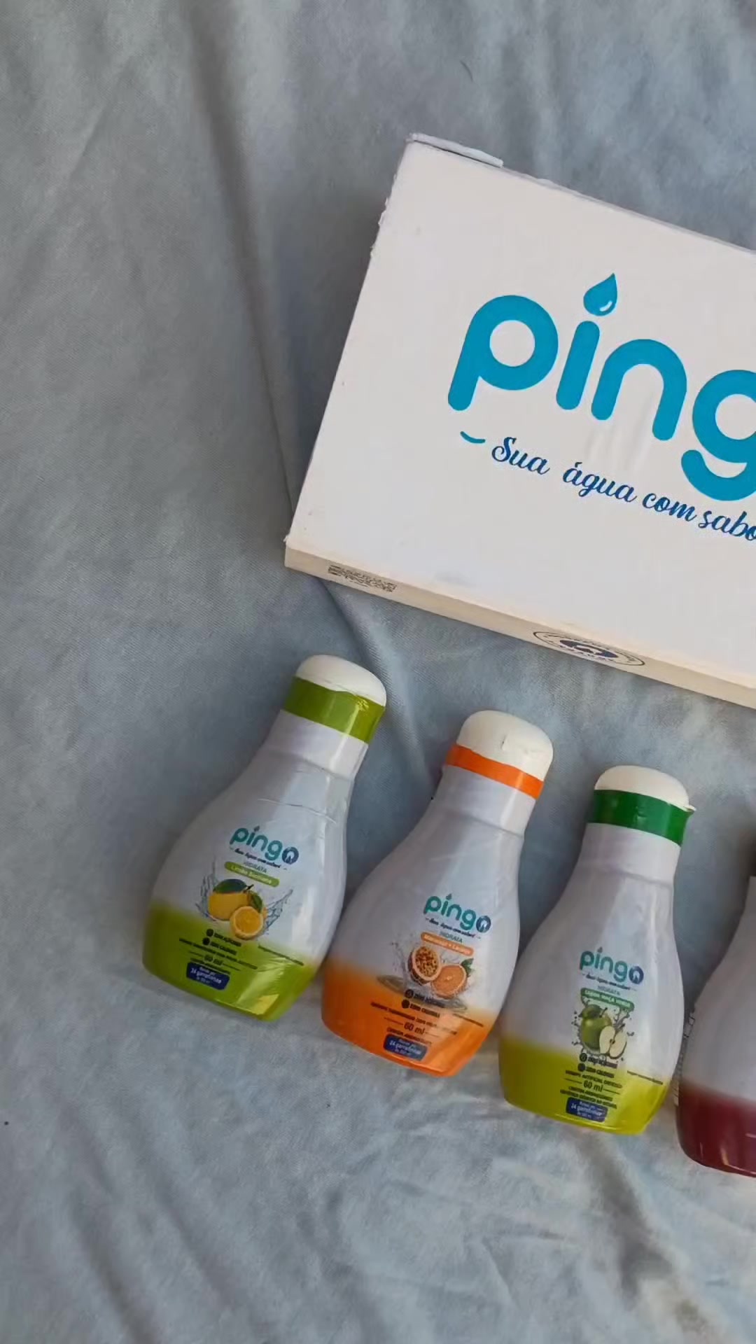 💧🩵 Recebidos Pingo! Uma forma deliciosa de dar mais sabor à água e deixar a hidratação ainda mais gostosa! ✨🍋🥭🍏�...