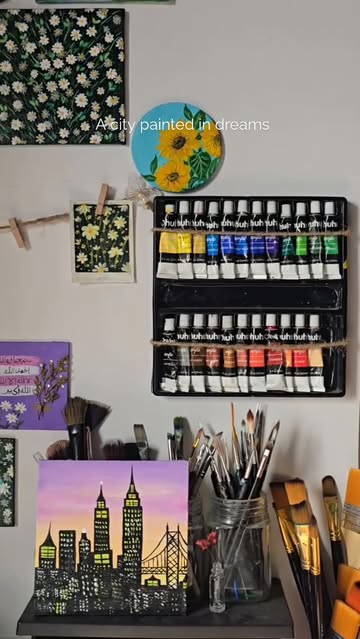 A little cityscape painted with colours, dreams, and a touch of my imagination. 🌆🎨✨ There’s something so peaceful a...