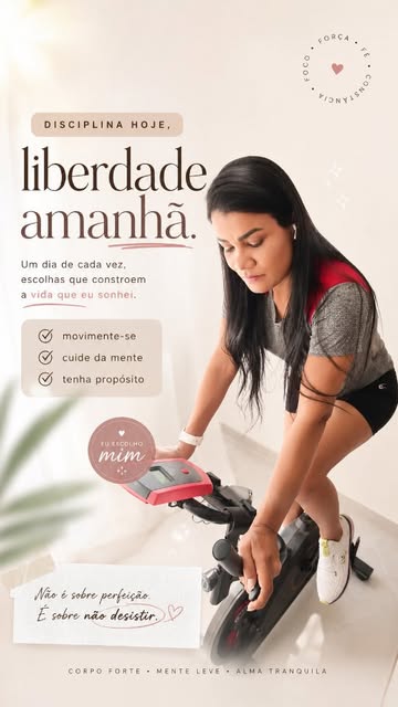 **“Nem todo dia a gente tem vontade… mas todo dia a gente pode escolher não desistir. 🚴‍♀️✨ Poucos minutos de movime...