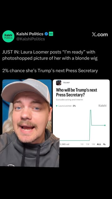 Laura Loomer is pitching herself as the next press secretary. Kalshi odds have her at 2% right now, but in my opinion...