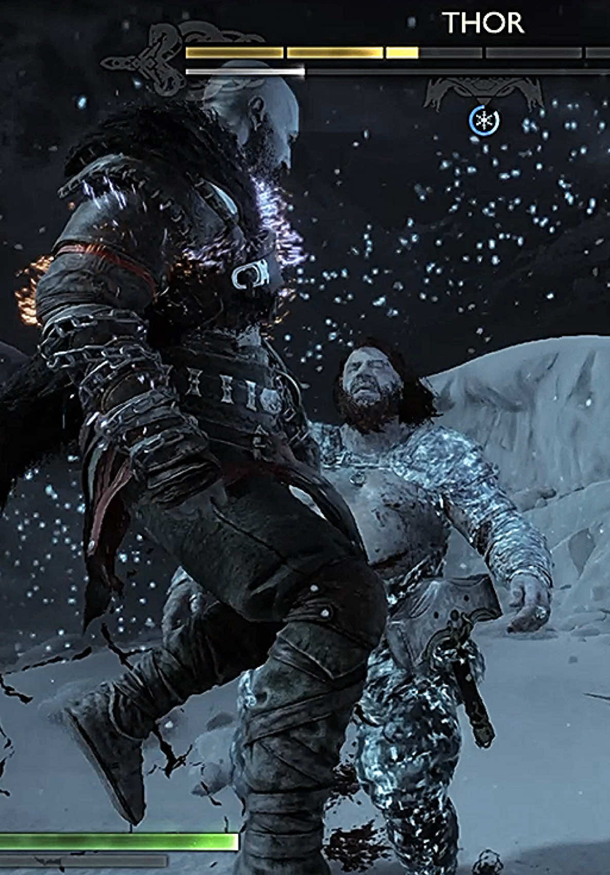The hammer spin in mid fight was tuff. #kratos #thor #godofwarragnarok #gameplay #fight