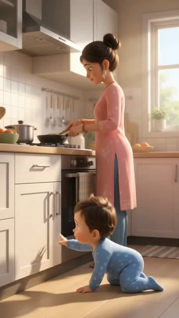 Viral Ai Baby Funny Video Hilarious 😂🤣 Mom is cooking, and little baby chef is busy making a mess with flour. 🤍😂”...