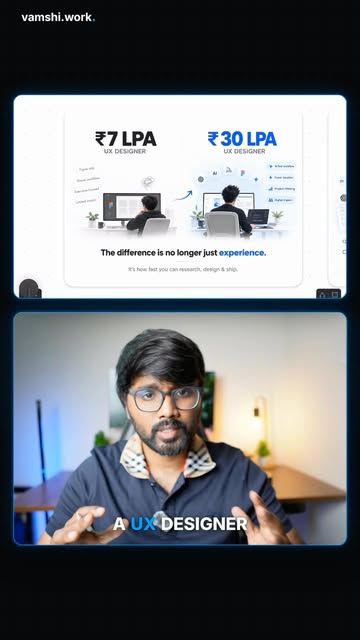 Comment “AI” and I’ll send you my complete AI-First UX Designer Roadmap A UX Designer earning ₹7 LPA vs ₹30 LPA. What...