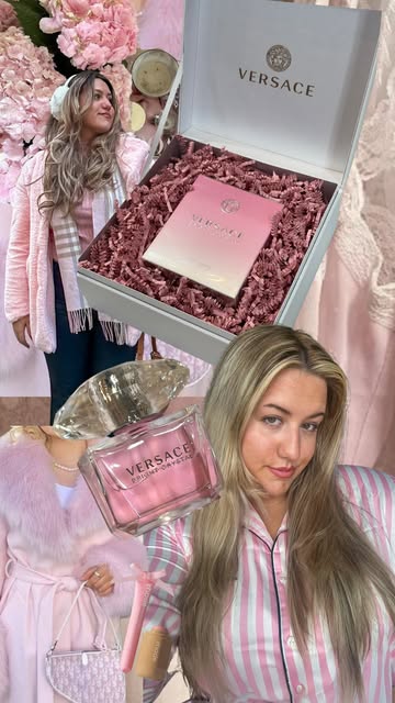 + @versace bright crystal make the perfect pair✨🌸 Feminine and floral, this self love scent is the perfect way to ce...