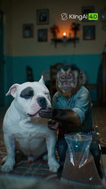 La historia de Monki 🐵🐶❤️ Creado con el nuevo Kling 4.0 @Klingai_Official 💚 🎬 Videos cinematográficos de hasta 30...