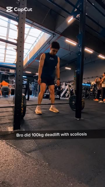First deadlift and smashed 100kg💥 . . . #scoliosisawarenessmonth #deadlift #gymrat