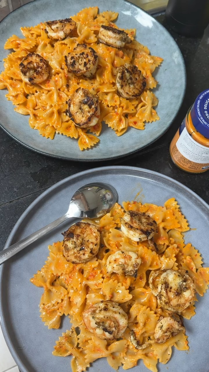 Barilla pasta with prawns