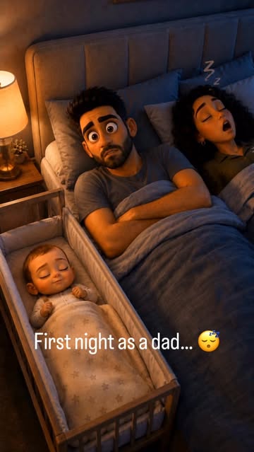 Mom gets to rest. Dad takes the night shift. 😴👶🌙 Mama darf schlafen. Papa übernimmt die Nachtschicht. 😴👶🌙