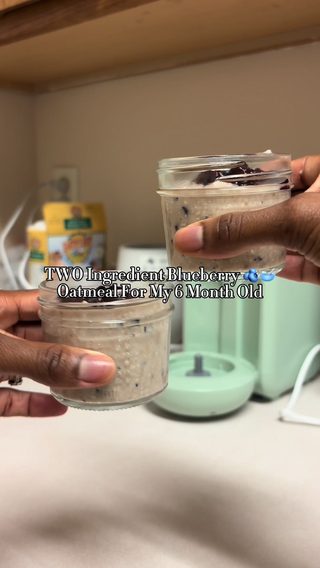 Today we’re making blueberry oatmeal for my 6 month old ! 🫐 this is a two ingredient recipe and super easy to make ,...