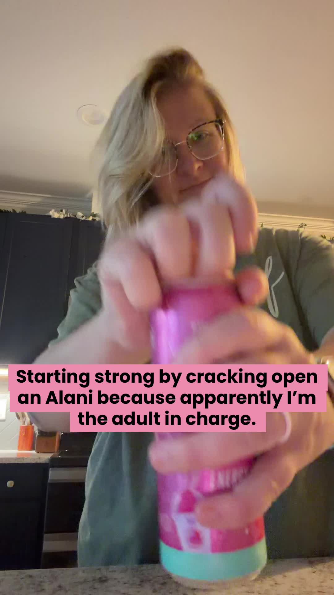 Morning routine but make it mildly unhinged, highly caffeinated, and somehow still on time for school. The Alani is n...