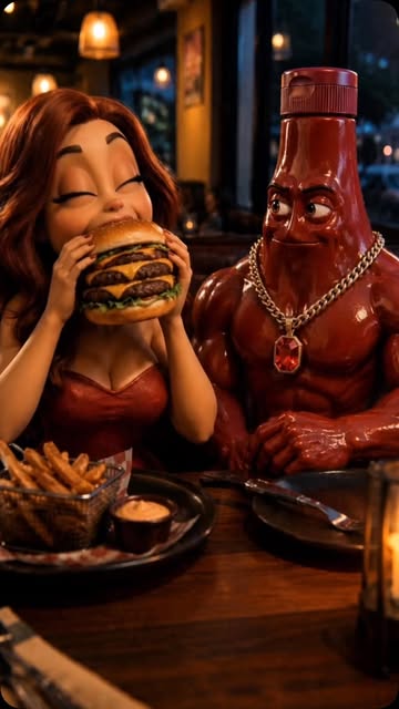Chechuno la vio disfrutando su hamburguesa triple y se lo dejó claro… 😂 Si esto no es 50-50, vas a tener que pagarlo...
