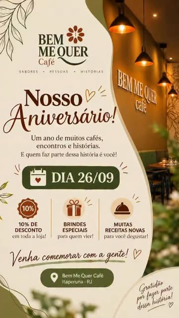 Hoje a Bem Me Quer Café completa 1 ano! #Itaperuna #café #cafeteria