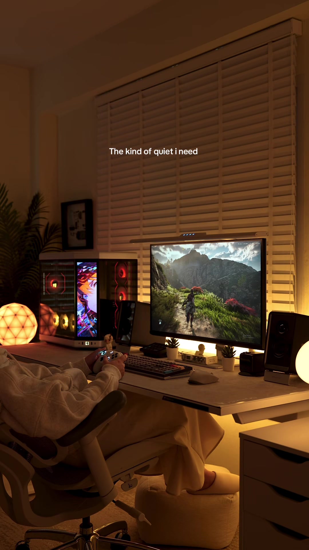 This is exactly the kind of quiet I need #cozy #cozygamingsetup #cozydesk #cozyvibes #gaming