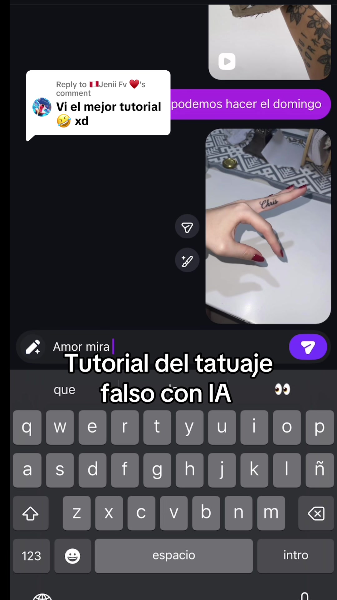 Replying to @🇵🇪Jenii Fv ♥️ tutorial del tatuaje falso con IA para que tu novio se lo haga de verdad 😂 #broma #brom...