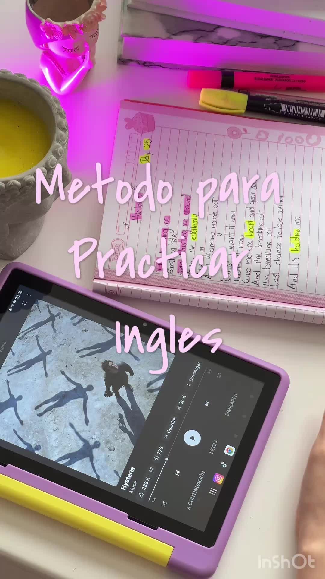 Método de estudio para practicar inglés escuchando música y usando la app de @dontforgetapp #learningenglish #english...